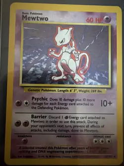 Mewtwo 10/102 Pokemon TCG 1999 Base Set Holo Unlimited Rare HP - Image 1