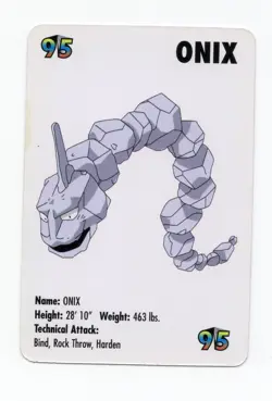 Onix #95 KFC Pokemon mini card promo 1998 - Image 1