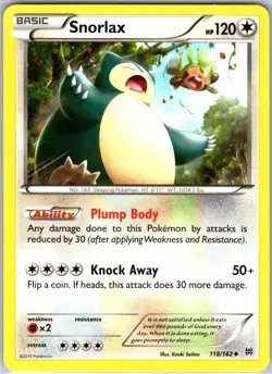 Snorlax 118/162 Uncommon Regular Card XY - BREAKthrough Pokemon TCG LP - Image 1