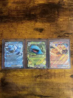 Charizard, Venusaur, Blastoise ex S&V 151 Pokemon Card Set of 3 cards NM - Image 1
