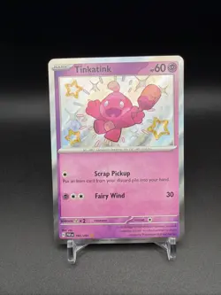 Pokemon TCG Tinkatink S&V Paldean Fates 165/091 Shiny Holo Rare Card NM - Image 1