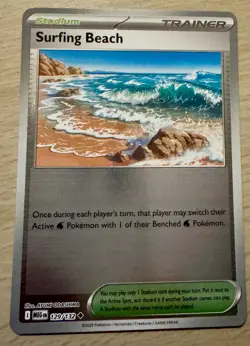 Pokemon TCG Surfing Beach 129/132 Mega Evolutions Reverse Holo Trainer Card - Image 1