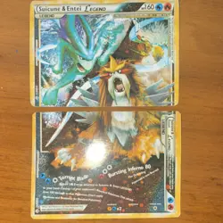 Pokemon Suicune & Entei Legend Card 95/95 Unleashed Ultra Rare Holo 2010 - Image 1