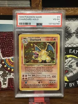 1999 Pokemon Game #4/102 Charizard - Holo PSA 4 Base Set Unlimited New Slab - Image 1