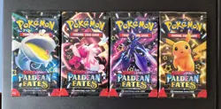 Pokemon Paldean Fates Booster Pack x4 Complete Art Set Factory Sealed New TCG - Image 1