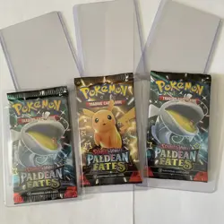 Pokemon Scarlet & Violet Paldean Fates Booster Pack Sealed LOT OF 3 - Image 1