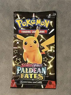 Pokemon TCG Paldean Fates Pikachu 1x Booster Pack Sealed Pokemon - Image 1