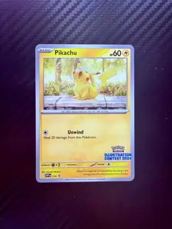 Pokemon Pikachu 214 Black Star Promo Illustration Contest 2024 Card NM Condition - Image 1