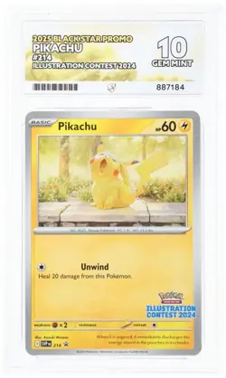 ACE 10 Pikachu SVP 214 Illustration Contest 2024 2025 Black Star Promo Pokemon - Image 1