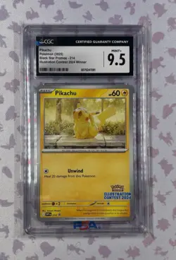 Pokemon Pikachu Black Star Promo Illustration Contest 2024 Winner CGC 9.5 Mt 214 - Image 1