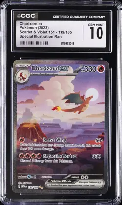 2023 POKEMON #199/165 CHARIZARD EX CGC 10 GEM MINT - Image 1