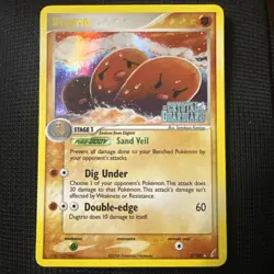 Pokemon EX Crystal Guardians Rare Reverse Holo Dugtrio 5/100 Stamped - Image 1