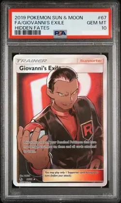 Pokemon Hidden Fates Giovanni's Exile 67 PSA 10 - Image 1