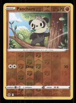 Pancham Crown Zenith #072/159 Common Reverse Holo Pokemon LP - Image 1