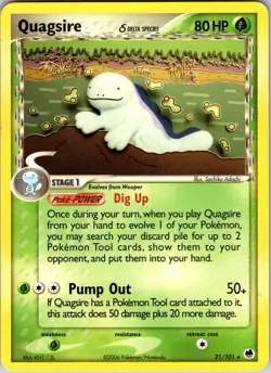 Quagsire (Delta Species) 21/101 Dragon Frontiers Pokemon LP Normal - Image 1