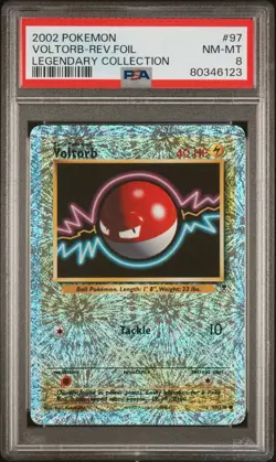 2002 POKEMON LEGENDARY COLLECTION #97 VOLTORB REVERSE FOIL PSA 8 NM-MT - Image 1