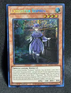 YuGiOh! TCG Exosister Sophia MP23-EN255 Prismatic Secret Rare 1st Edition NM - Image 1