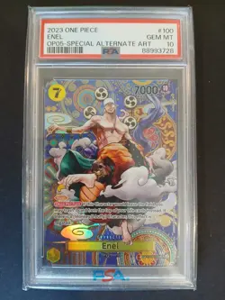 2023 ONE PIECE OP05-AWAKENING OF THE NEW ERA SPECIAL ALTERNATE ART ENEL PSA 10 - Image 1