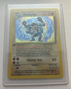 Machamp 1st Edition Holo Rare 1999 8/102 Base Set Unlimited Pokemon TCG - Image 1