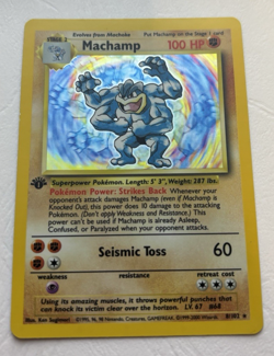 Machamp 1st Edition Holo Rare 1999 8/102 Base Set Unlimited Pokemon TCG - Image 2