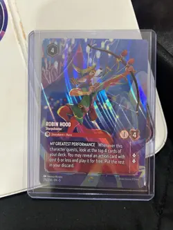 Disney Lorcana Robin Hood Sharpshooter Enchanted Shimmering Skies 215/204 SSP - Image 2