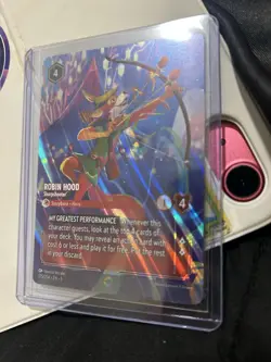 Disney Lorcana Robin Hood Sharpshooter Enchanted Shimmering Skies 215/204 SSP - Image 3