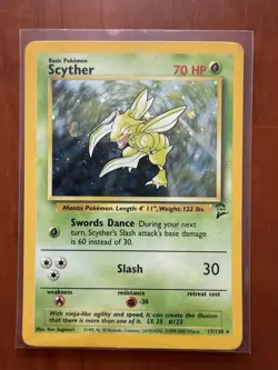 Scyther 17/130 Base Set 2 Holo Rare Pokemon Card NM - Image 1