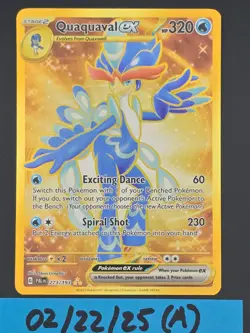Pokemon Holo Full Art Gold Quaquaval EX 273/193 Paldea Evolved NM/M - Image 1