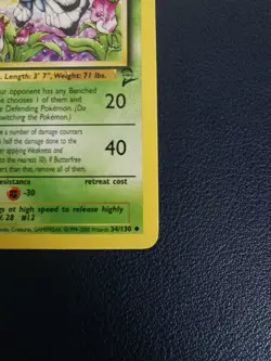 Pokemon Card Butterfree 34/130 Base Set 2 Uncommon WOTC - Image 5