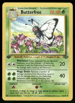 Pokemon Cards Butterfree 33/64 1st Edition Jungle WOTC Uncommon LP - Image 1