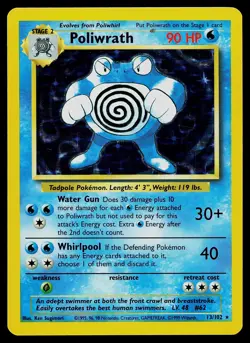 Pokemon Card - Poliwrath Base Set 13/102 Holo Rare - Image 1