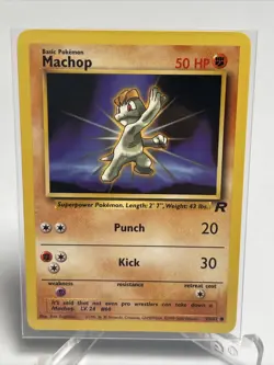 MACHOP - Team Rocket Set - 59/82 - VINTAGE WOTC Pokemon Card - Unlimited - NM - Image 2