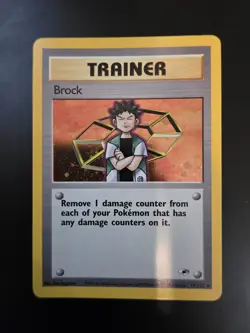 Brock 15/132 Holo Rare Gym Heroes Pokemon Card NM-/VLP - Image 1
