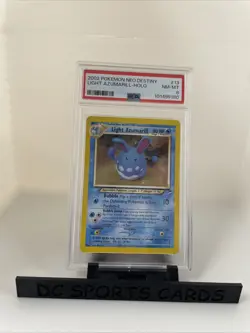 2002 Pokemon Light Azumarill Holo Card 13/105 Neo Destiny PSA 8 - Image 1