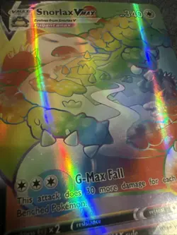Pokemon TCG Snorlax VMAX Holo Card 206/202 Sword & Shield Rainbow Secret Rare - Image 3