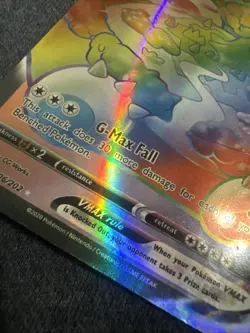 Pokemon TCG Snorlax VMAX Holo Card 206/202 Sword & Shield Rainbow Secret Rare - Image 5