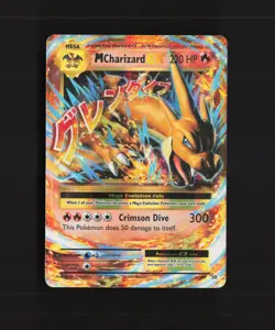 Mega M Charizard EX 13/108 Evolutions Ultra Rare Holo Pokemon Card DMG - Image 1