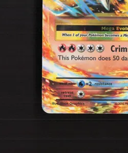 Mega M Charizard EX 13/108 Evolutions Ultra Rare Holo Pokemon Card DMG - Image 5