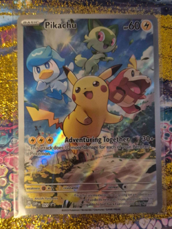 Pikachu (with starters) 027 SV: Scarlet & Violet Promo Cards Holo - Image 1