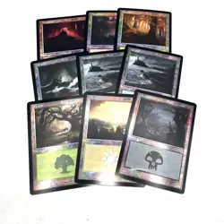 Retro Frame Foil Land lot 9x MTG Magic The Gathering - Image 1
