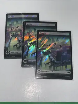 3x MTG Swamp (0307) (Surge Foil) Teenage Mutant Ninja Turtles Foil - Image 1