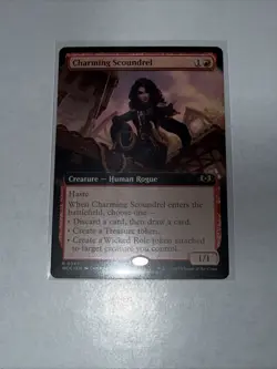 MTG Charming Scoundrel (Extended Art) Wilds of Eldraine Regular - Image 1