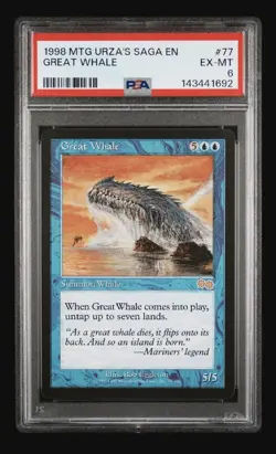 1998 MTG Magic the Gathering - Urza's Saga Great Whale PSA 6 - Image 1