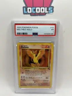 1999 POKEMON FOSSIL #12 MOLTRES-HOLO PSA 1 - Image 1