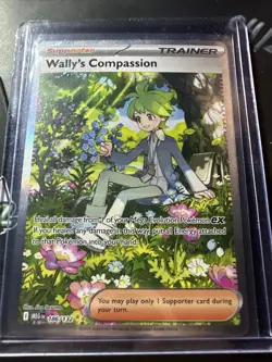 Wally's Compassion 186/132 SIR, Mega Evolution, Full Art Holo, Pokemon TCG, NM - Image 1