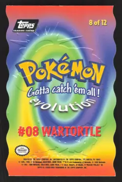 Wartortle 8/12 Die cut Pokemon TOPPS - Image 2