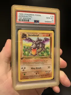 1999 Pokemon Fossil 1st Edition #16 Aerodactyl PSA 10 GEM MINT - Image 1