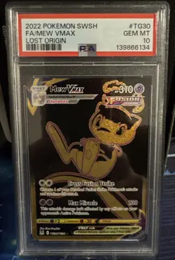 2022 POKEMON SWORD & SHIELD LOST ORIGIN #TG30 FULL ART/MEW VMAX PSA 10 - Image 1