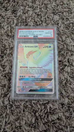 2018 POKEMON SUN & MOON CELESTIAL STORM SECRET #171 FULL ART/ARTICUNO GX PSA 10 - Image 1