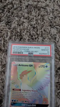 2018 POKEMON SUN & MOON CELESTIAL STORM SECRET #171 FULL ART/ARTICUNO GX PSA 10 - Image 2